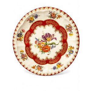 Vintage 1971 Daher Decorated Ware Tin Floral Platter Made in England 12.5"